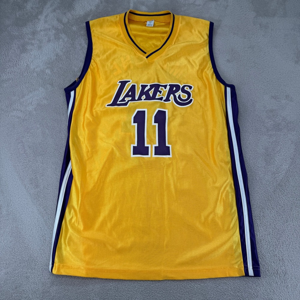 Vintage Los Angeles Lakers Mens Karl Malone 11 Jersey Large Yellow Preowned